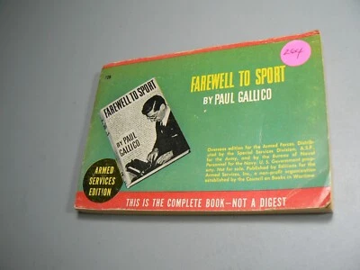 Farewell To Sport by Paul Gallico Armed Services Edition #728 Foto 1 de 4