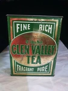 Rare Antique 5 Pound Glen Valley Tea Tin - Picture 1 of 6