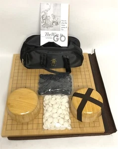Yellow Mountain Imports Bamboo Reversible Go Game Set Board with Melamine Stones - Bild 1 von 2