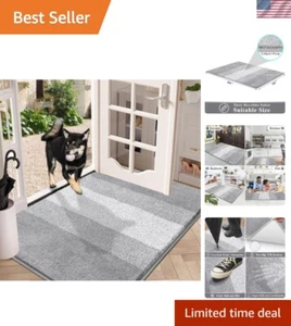 Alfombrilla absorbente antideslizante gris claro - felpudo interior (36''x59'') para hogares modernos - Imagen 1 de 10