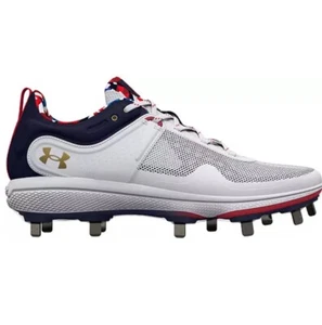 Under Armour Womens Sz 7 Freedom Glyde MT USA Softball Cleats Metal 3026010-100 - Picture 1 of 4