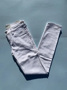 Abercrombie Kids Girls White Jeans Sz 16 Slim Tan Skinny Pants Stretch School - Picture 1 of 8