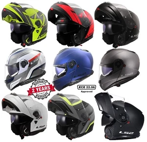 LS2 FF908 STROBE II FLIP UP MOTORCYCLE CRASH HELMET SCOOTER BLACK TITANIUM WHITE - Picture 1 of 73