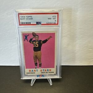 Bart Starr Green Bay Packers 1959 Topps Card #23 PSA 8