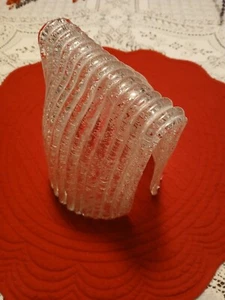 True Vintage Mid-century Modern Clear Art Glass Waterfall Sculpture - Picture 1 of 5