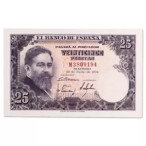 Espagne - billet 25 pesetas 1954 - Isaac Albéniz - NEUF (UNC) - P.147a - Imagen 1 de 2