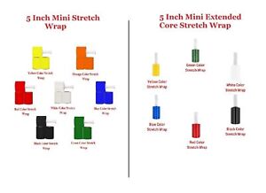 Colored Mini Stretch Pallet Wrap 5" x 1000ft Plastic Shrink Film 80 Gauge