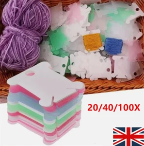 1-100X Plastic Bobbins Embroidery Floss&Craft Storage Cross-Stitch Thread Holder - Picture 1 of 24