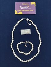 John Greed Signature Freshwater White Pearls Silver Jewellery Set