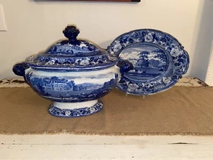 Historisches Staffordshire Suppe Tureen Modifonham Haus Pishobury um 1825 - Bild 1 von 13