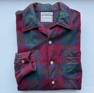 VTG 50s 60s HATHAWAY Lochlanna Plaid Flannel Shirt 50/50 Cotton Wool MEDIUM - Picture 1 of 8