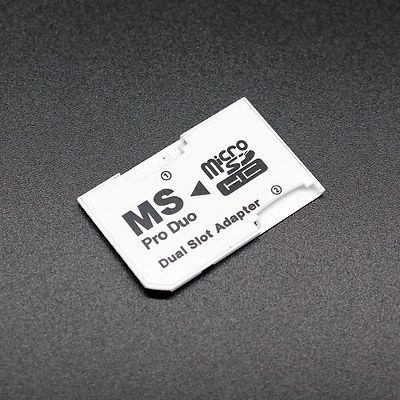 For Sony PSP 2 Slot MicroSD to Memory Stick MS Pro Duo Card Adapter - Image 1 of 3