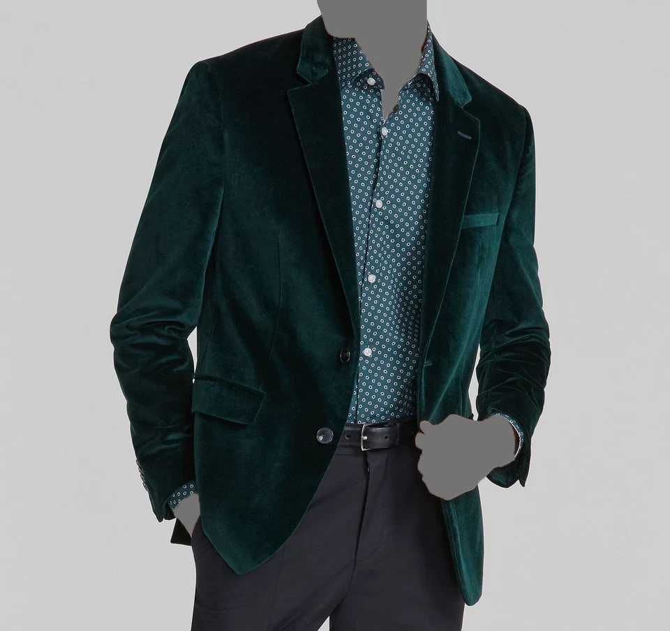 Hugo Boss Men's Green Velvet Modern-Fit Sport Coat Jacket Suit Size 36S - Image 1 of 1