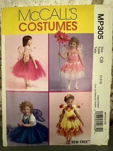 McCalls MP305 5950 4 Fairies Costume Pattern Girl Toddler Sizes 1-2-3 Uncut - Picture 1 of 2