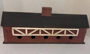 VTG Amish Bird House Folk Art Barn 24” Covered Bridge Lancaster County - Picture 1 of 6