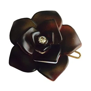 Parcelona French Flower Small 1.5" Celluloid Side Slide Snap Barrettes for Women - Picture 1 of 26