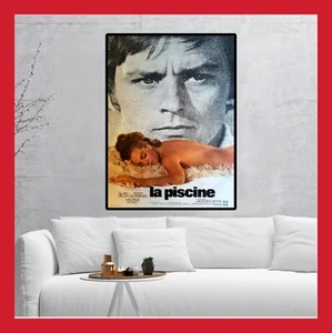 REPRO TOILE AFFICHE LA PISCINE POSTER CINEMA FILM ALAIN DELON ROMY SCHNEIDER 69 - Imagen 1 de 2