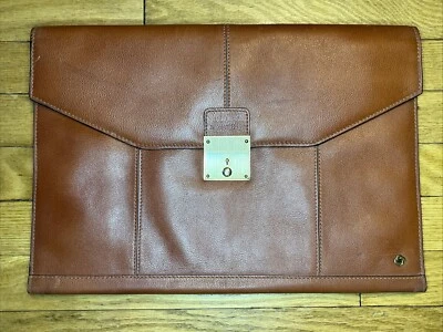 Bolso clutch de cuero marrón Samsonite de colección - portátil, archivos, etc. Foto 1 de 4