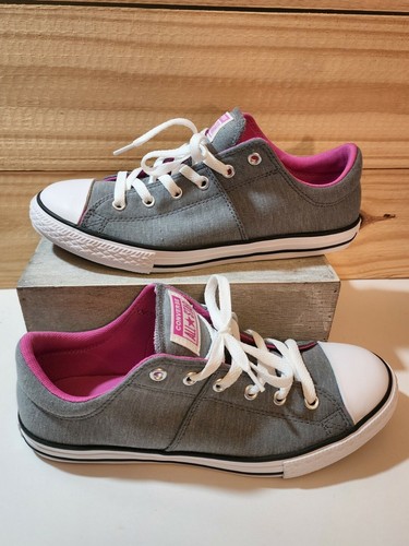 Scarpa Converse All Star Madison Ox Junior in tela con linguetta imbottita taglia 6 grigio rosa