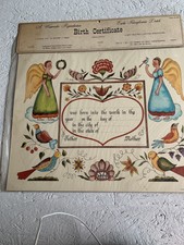 Vintage Birth Certificate Watercolor Reproduction New In Package 1967 Dutch