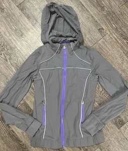 Ivivva Girls 14 Grey and Purple Perfect Your Practice Workout Active Jacket EUC - Picture 1 of 9
