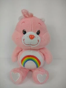 2002 Care Bears 8" Plush Beanie Cheer Rainbow Pink Beat Stuffed Animal - Picture 1 of 7