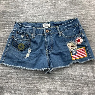 Pantalones Cortos Forever 21 27 Mujer Corte Bandera EE. UU. Tiro Medio Lavado Azul Denim  Foto 1 de 4