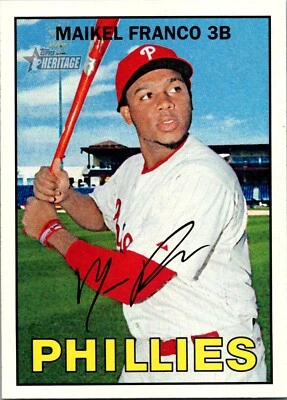 Maikel Franco 2016 Topps Heritage Low Number Short Print SP #473 Phillies - Image 1 of 2