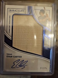 Evan Carter 2022 Immaculate Collection Auto Jumbo Bat Relic #ed/25 