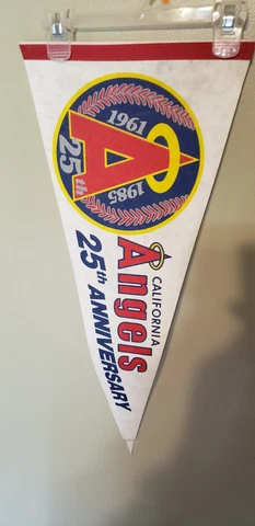 CALIFORNIA ANGELS 25 YEAR ANNIVERSARY RETRO VINTAGE MLB FELT PENNANT 5/21/22 Cover