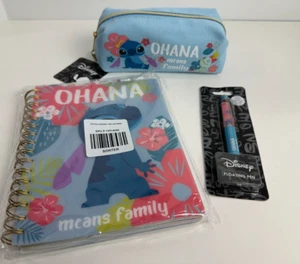 Disney Lilo & Stitch Ohana Means Family Tab Journal Floaty Pen Pencil Pouch Gift - Picture 1 of 14