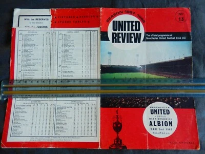 1967 Special Vintage Man Utd Review Harold Wilson 2nd Dec MUFC v West Bromwich   - Image 1 of 4
