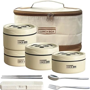 Lunch Box Insulated Lunch Box Stainless Steel,Leakproof,Cutlery Set,59 Oz/1740ml - Picture 1 of 4
