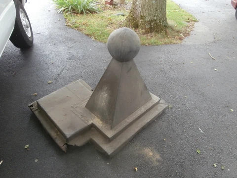 Antique Tin Metal Building Roof Top Finial Cupola w/ Round Ball Topper Ornament Cover