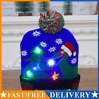 Knitted Christmas Hat Colorful Warm Hat LED Novelty Snow Hat New Year Xmas Gi AU
