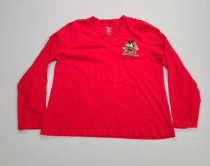 Disney Shirt Girls Large Red Outdoors Casual Long Sleeve Comfort Youth Girls - Picture 1 of 7