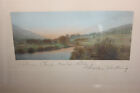 VINTAGE WALLACE NUTTING HAND TINTED PHOTO PRINT 'Between Cloud-Crested Hills'