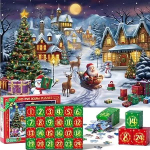 Advent Calendar Countdown 2024-1000 Pcs Christmas Jigsaw Puzzles for Kids Adults - Picture 1 of 7