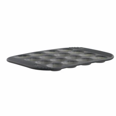Mastrad Backform für 16 Mini-Tartelettes Geriffelt Gebäckform Silikonform Grau - Bild 1 von 2