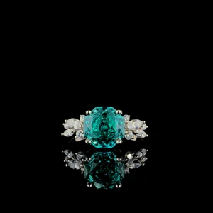 Vintage/Engagement & Wedding CZ ring, Hexagon center stone in 925 SS - Picture 1 of 3