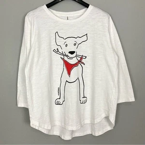 Camiseta Marushka Slub Algodón Perro Estampado Gráfico Mujer Talla XL Arte Artista Mascotas Tejida - Imagen 1 de 8