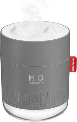 Portable Mini Cool Mist Humidifier, 500ml USB Personal Desktop Gray  - Image 1 of 4