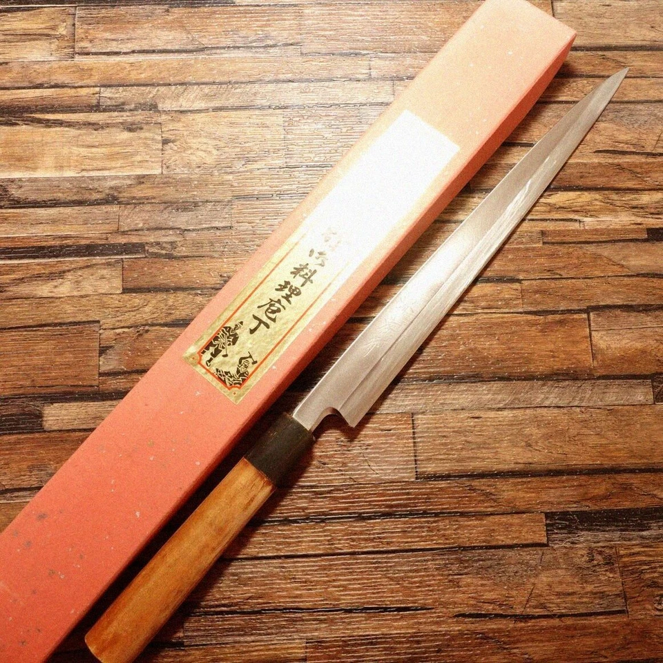 Cuchillo Sakai Takayuki Yanagiba Afilado Patrón Búfalo de Agua Plata 3 Plata Pa Foto 1 de 4