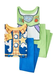 Disney Pixar Toy Story 4 Piece Woody and Buzz Uniform Pajama Set  18M NWT - Picture 1 of 6