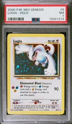 2000 Pokemon Neo Genesis Unlimited Lugia 9/111 Holo Rare Card PSA 7 Near Mint - Image 1 of 2