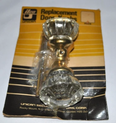 Perilla de puerta de repuesto redonda de cristal Ilco Unican NOS #210-03-25 Foto 1 de 4