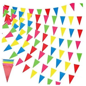 820 ft 500 Pcs Pennant Banner Flag String Hanging Triangle Bunting Colorful - Picture 1 of 7