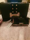 RIVER ISLAND Handbag Shoulder Bag BLACK With Purse Faux Suede NEW WITH TAGS!!