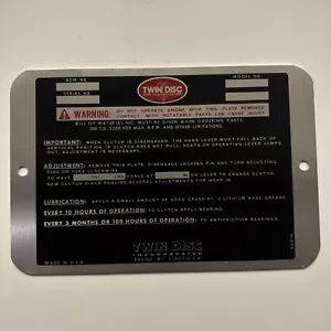 NEW Twin Disc PLATE, INS A4836 4836 - Bild 1 von 5