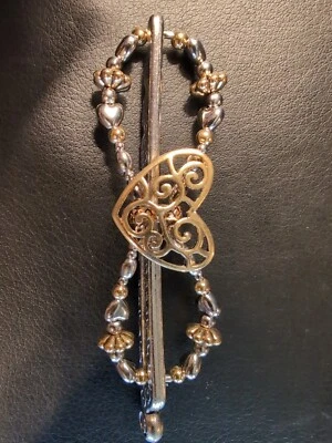 Lilla Rose Flexi Clip - Medium - Silver/Gold Heart  - Image 1 of 3